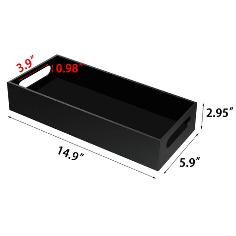 Tasybox black tray with handles for easy carrying and transport.