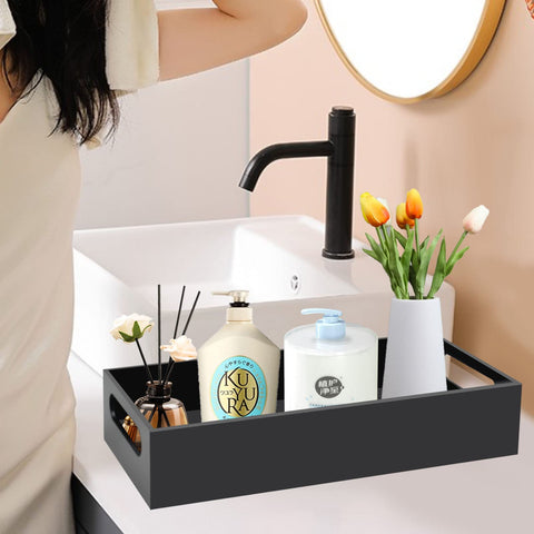 Tasybox multi-use tray suits bathroom, kitchen, or vanity setups.