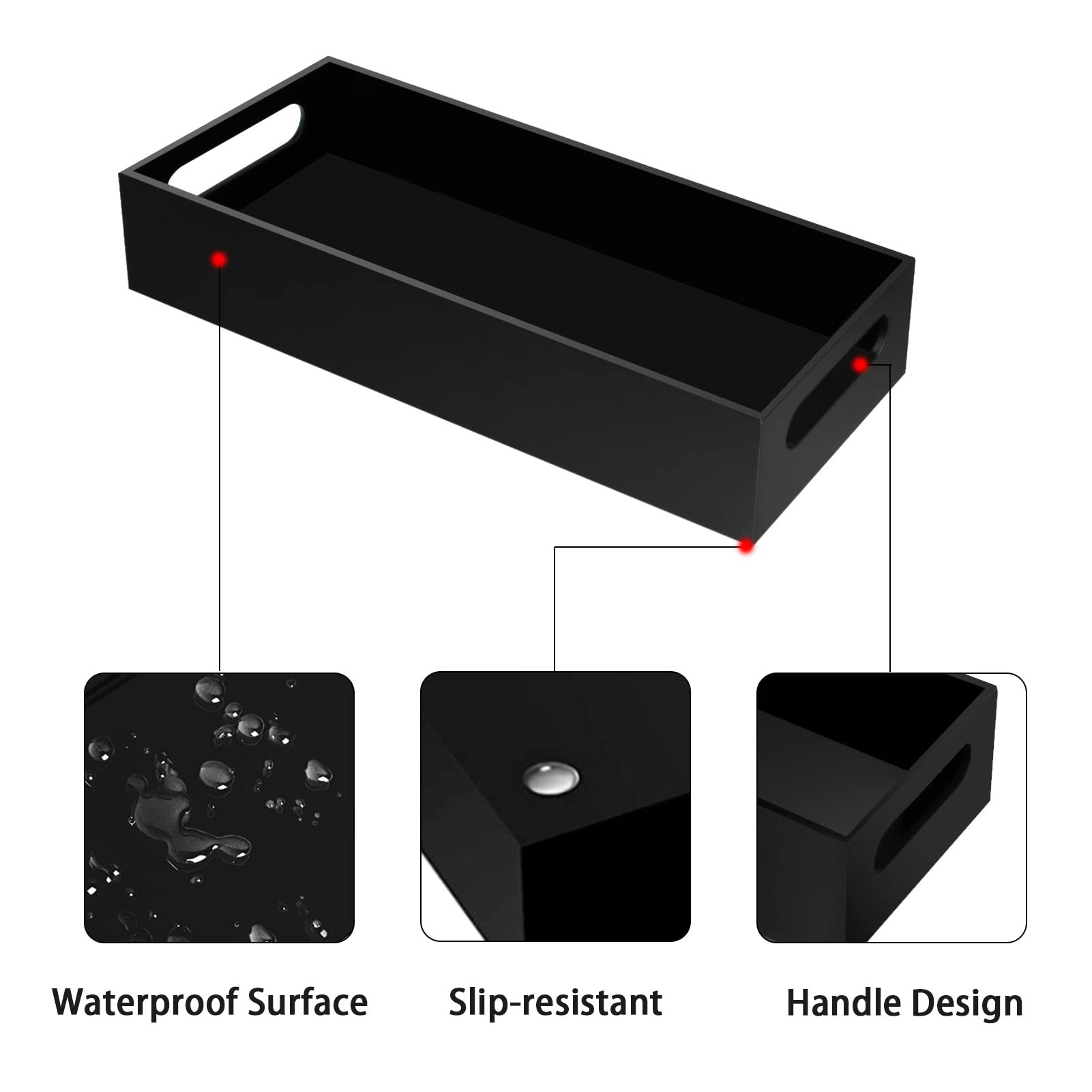 Tasybox spill-proof design for clean, tidy surfaces on the toilet tank.