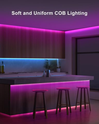 Tatazone COB LED strip showing dynamic color change for party atmospheres