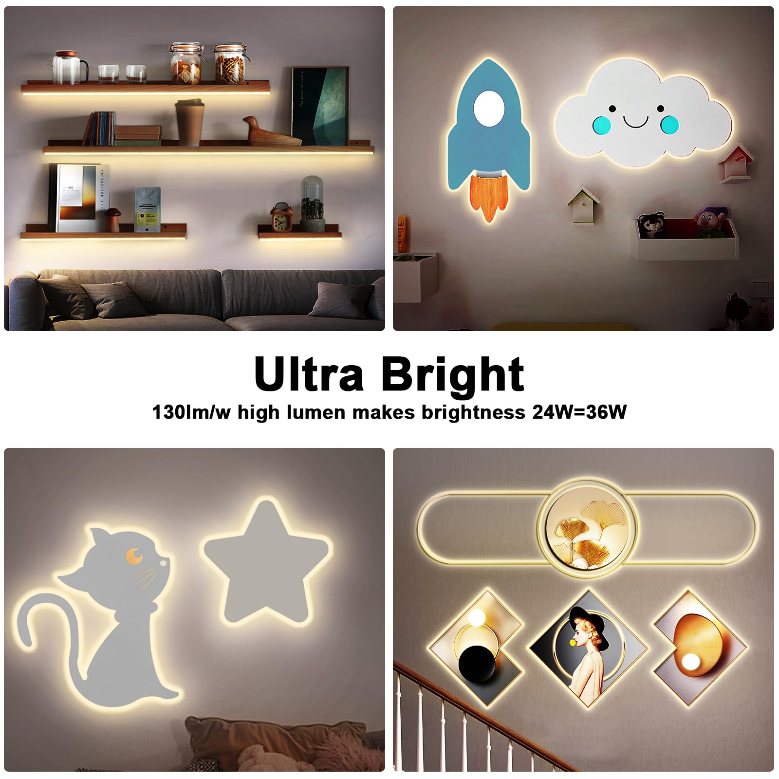 Tatazone COB LED strip adhesive back enables easy mounting.