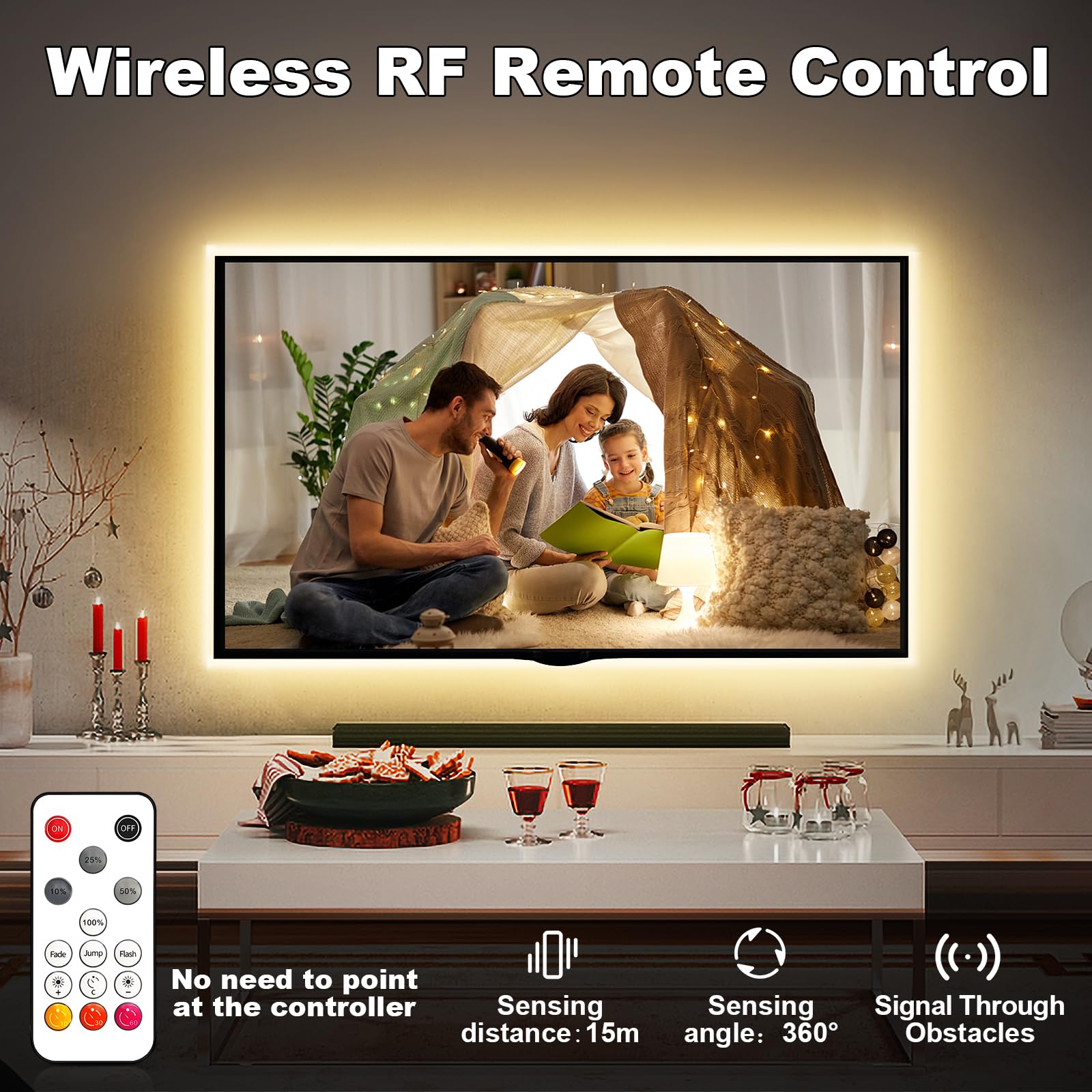 Tatazone LED strip dimmable brightness for ambience control.