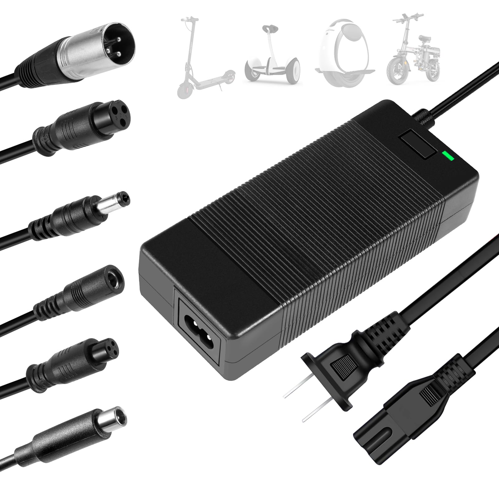 Tatenougggedss 42V 2A universal charger front view for versatile 36V battery charging