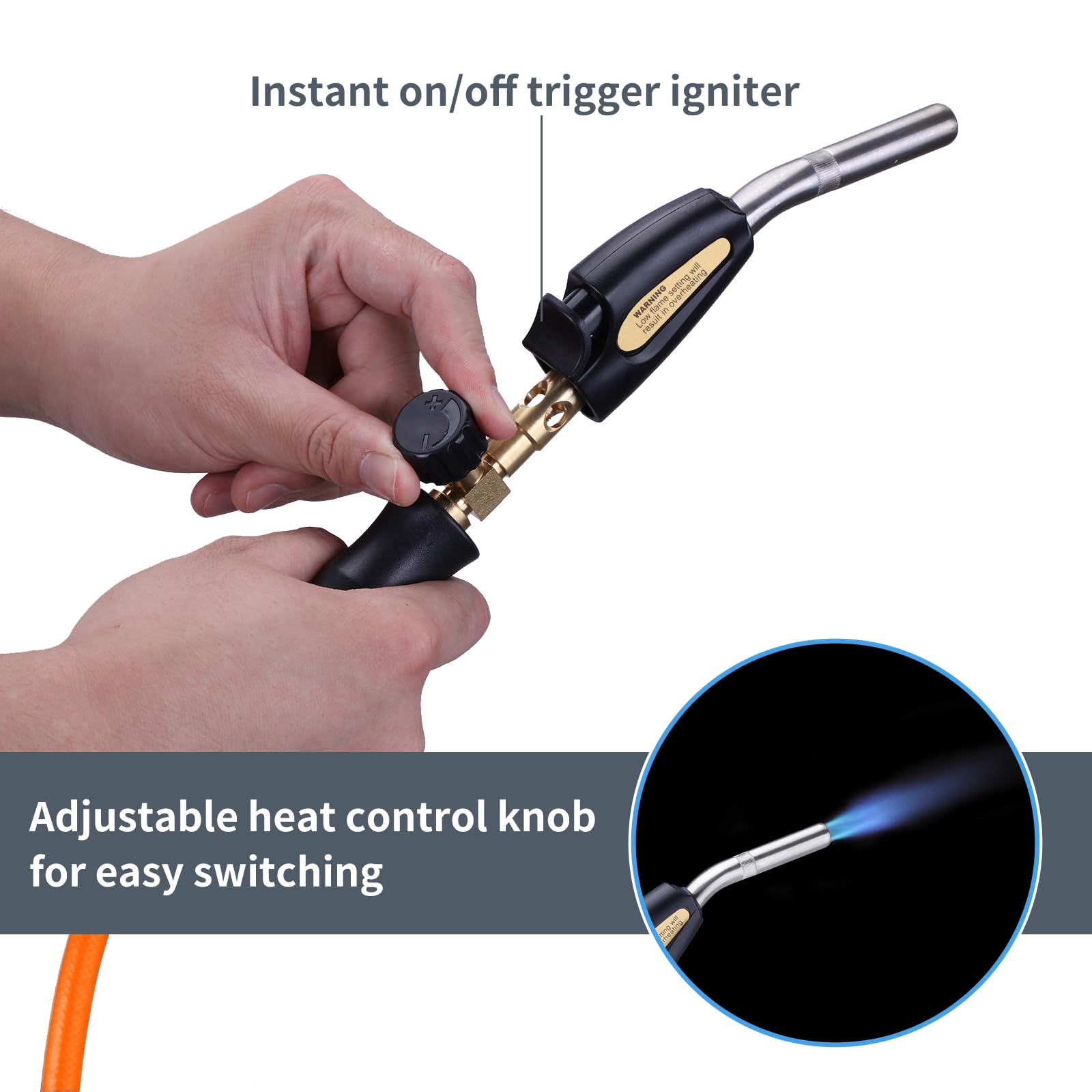 TAUSOM cylinder hook keeps the torch handy during tight-space tasks.