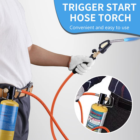 TAUSOM MAPP torch trigger-start feature shown for fast one-click ignition and control.