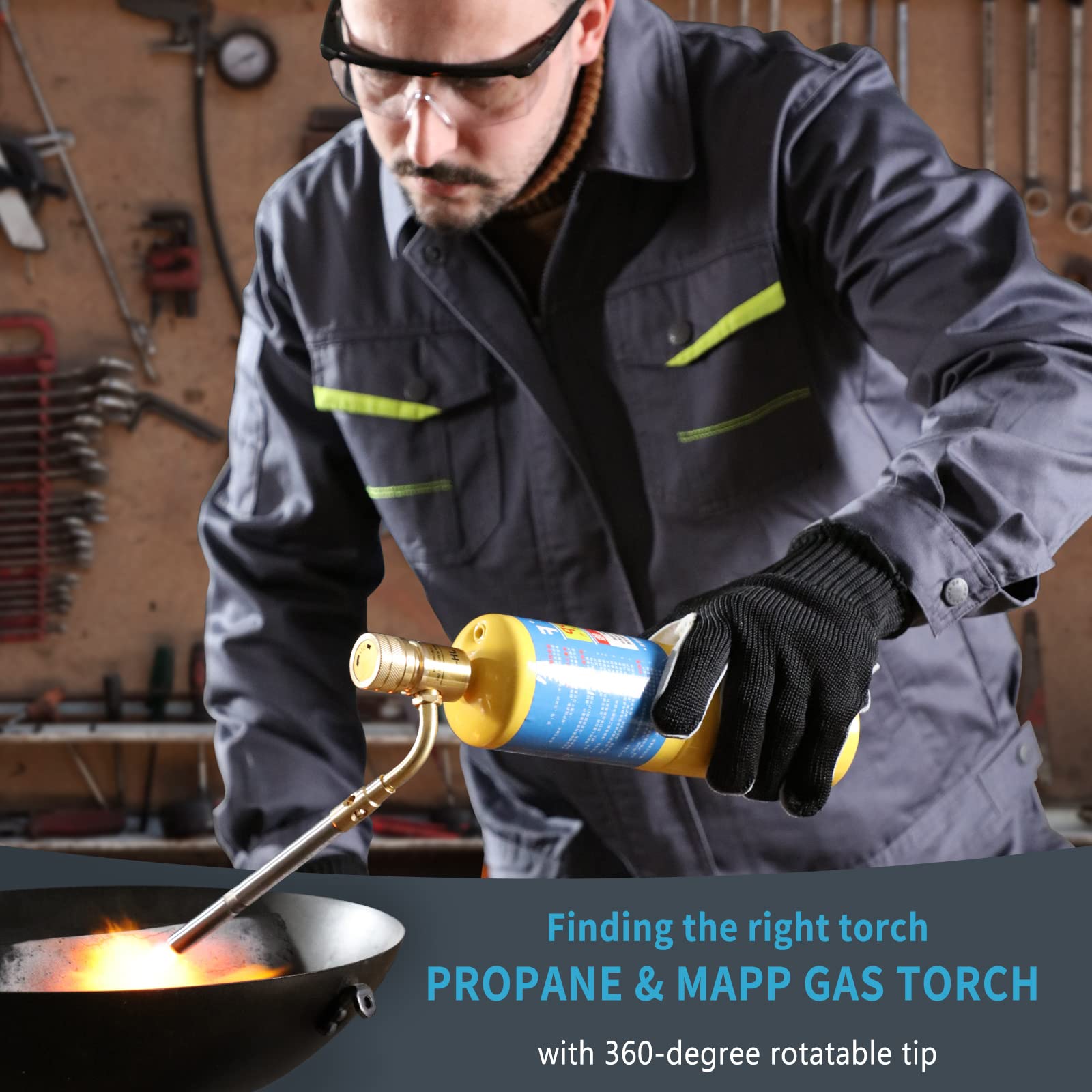 Multipurpose TAUSOM torch head for brazing, soldering, heating, cooking tasks