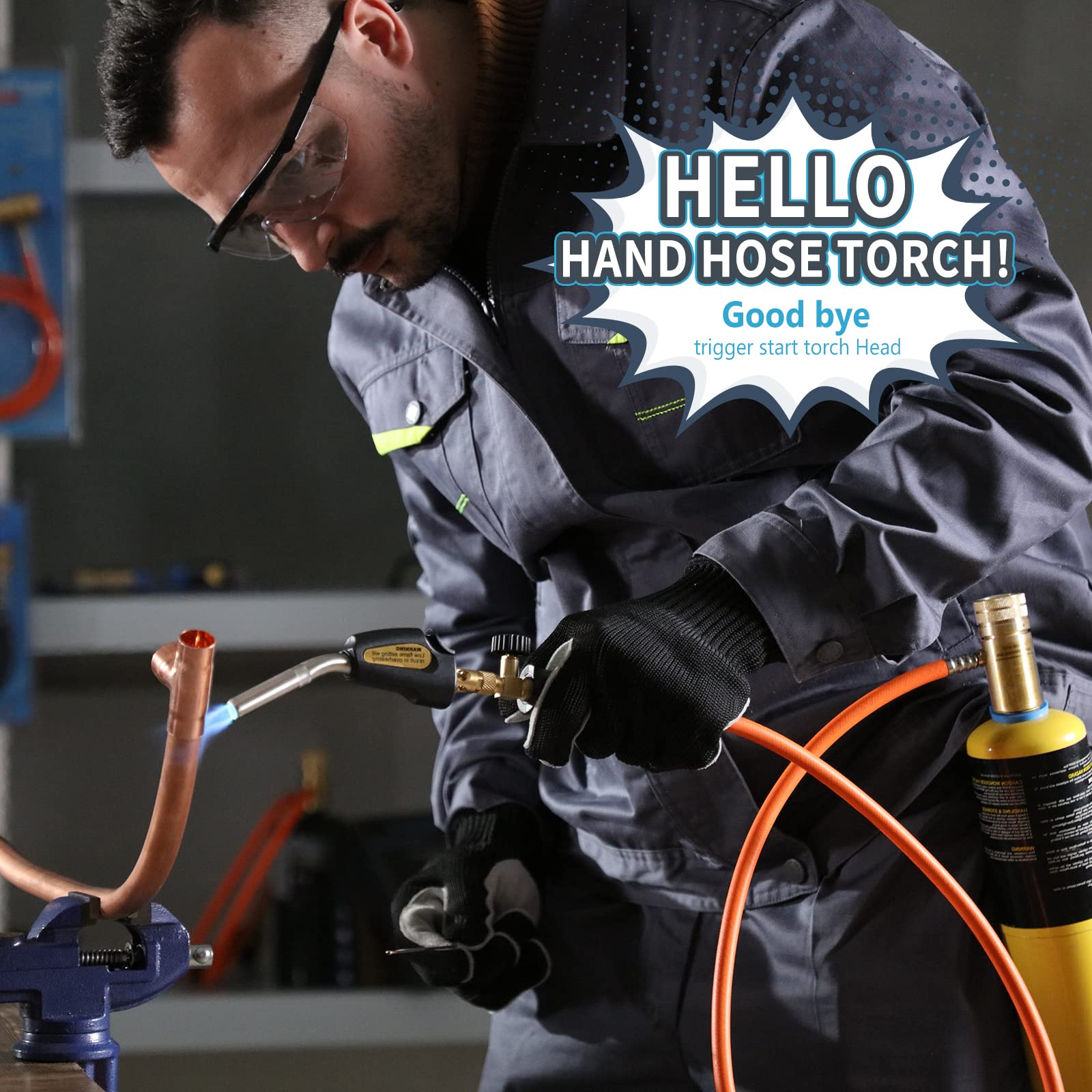 TAUSOM cylinder clip for secure upright setup during work.