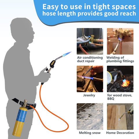 TAUSOM hose and regulator offering a safe 3.6 ft reach.