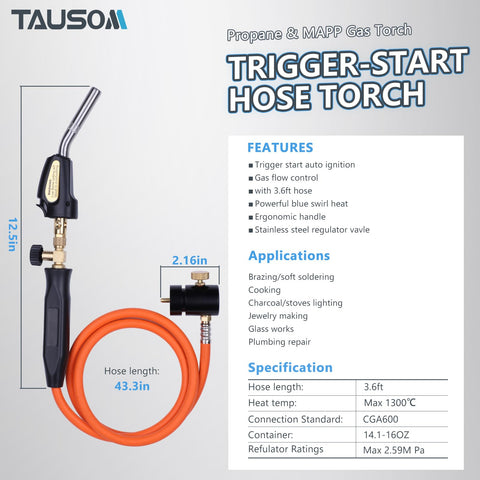 TAUSOM stainless steel burner tube detail demonstrates durability and high heat tolerance.