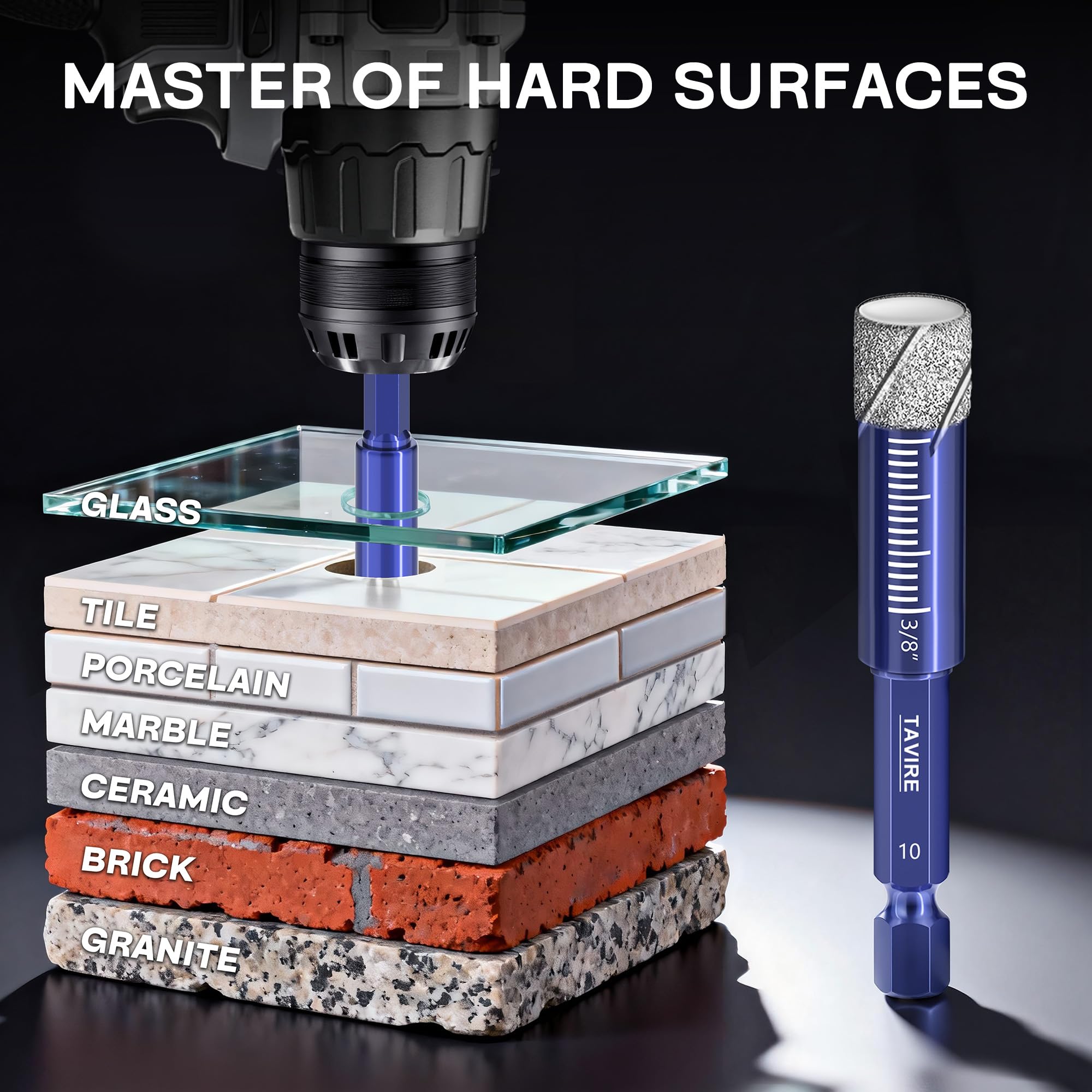 Tavire bits drill through hard granite and stone with vacuum brazing