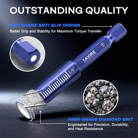 Tavire glass bottle drilling bit for clean openings