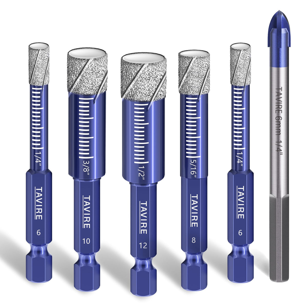 Tavire porcelain drilling bit with hex shank for precise holes