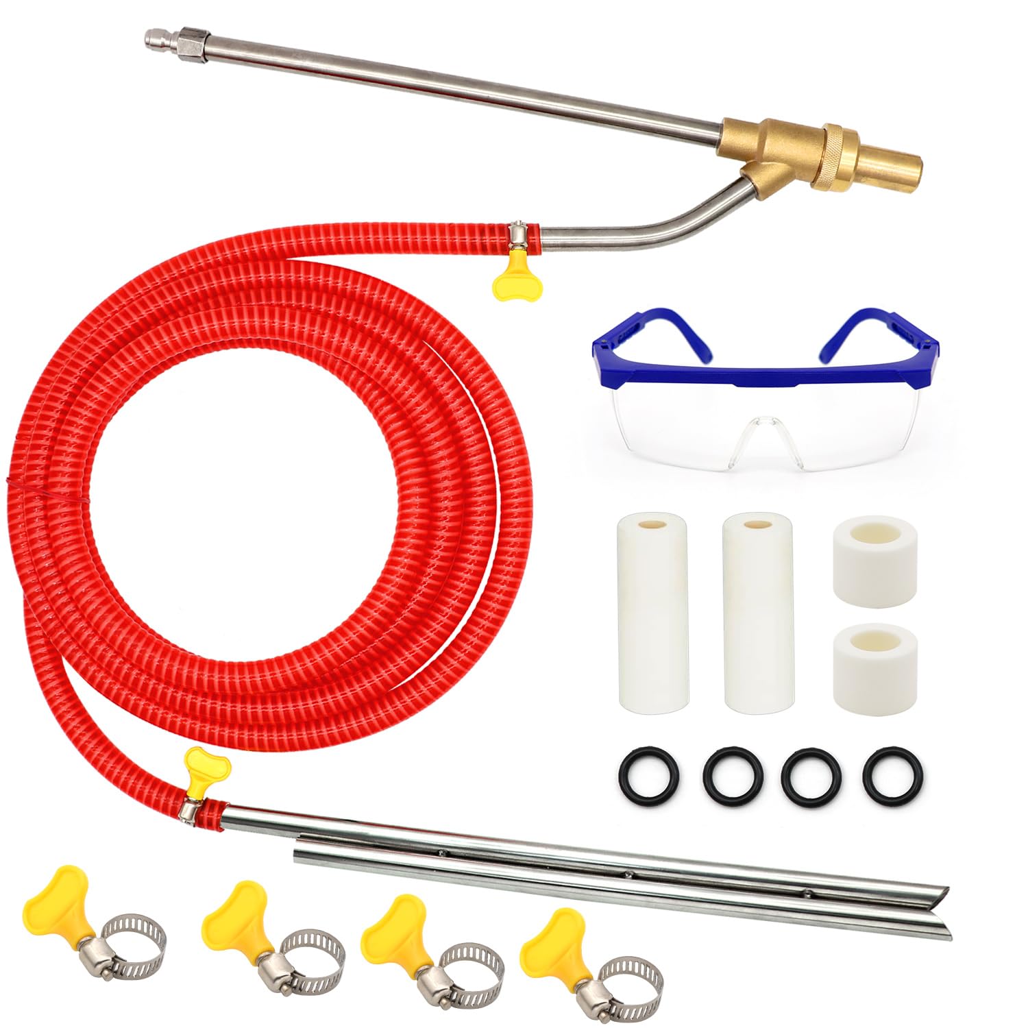 Tayapura pressure washer sandblasting kit packaging shows components for quick setup