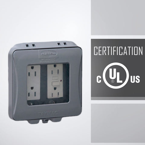 TayMac ML2500G U-Fast GFCI-ready adapter highlights universal configuration.