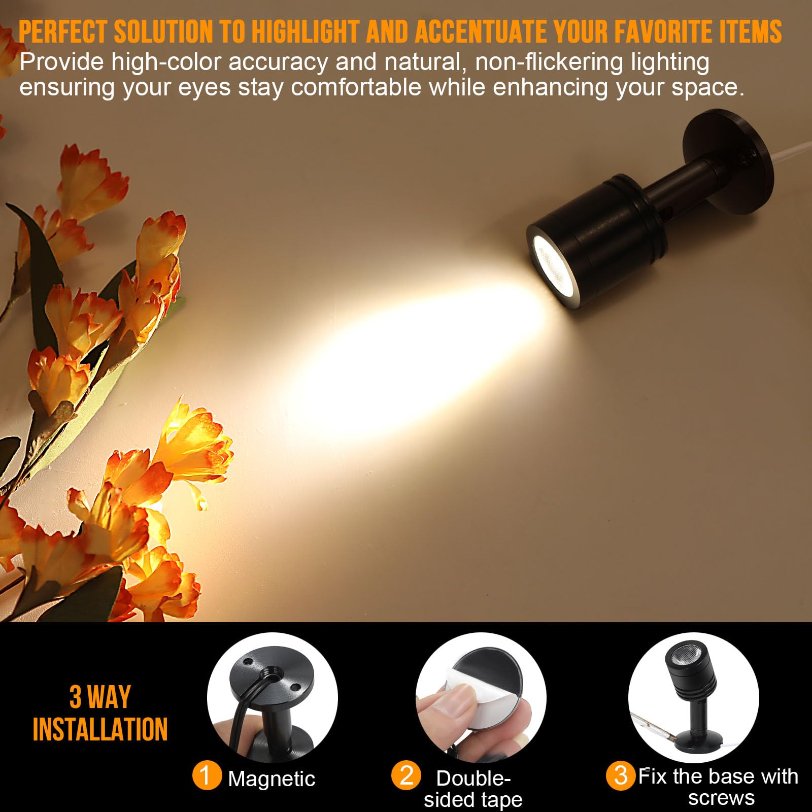 Taysing LED mini spotlight showcases jewelry with a focused beam