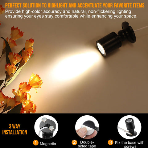 Taysing LED spot light illuminating photos on a shelf with accurate color