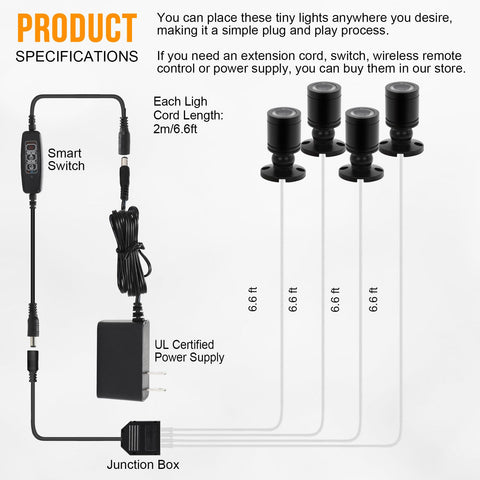 Taysing LED spot light for posters delivering focused illumination to highlight details