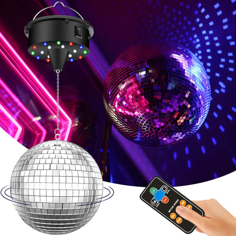 TAZKZZY disco ball 6-inch mirror reflects light for vibrant party atmosphere.