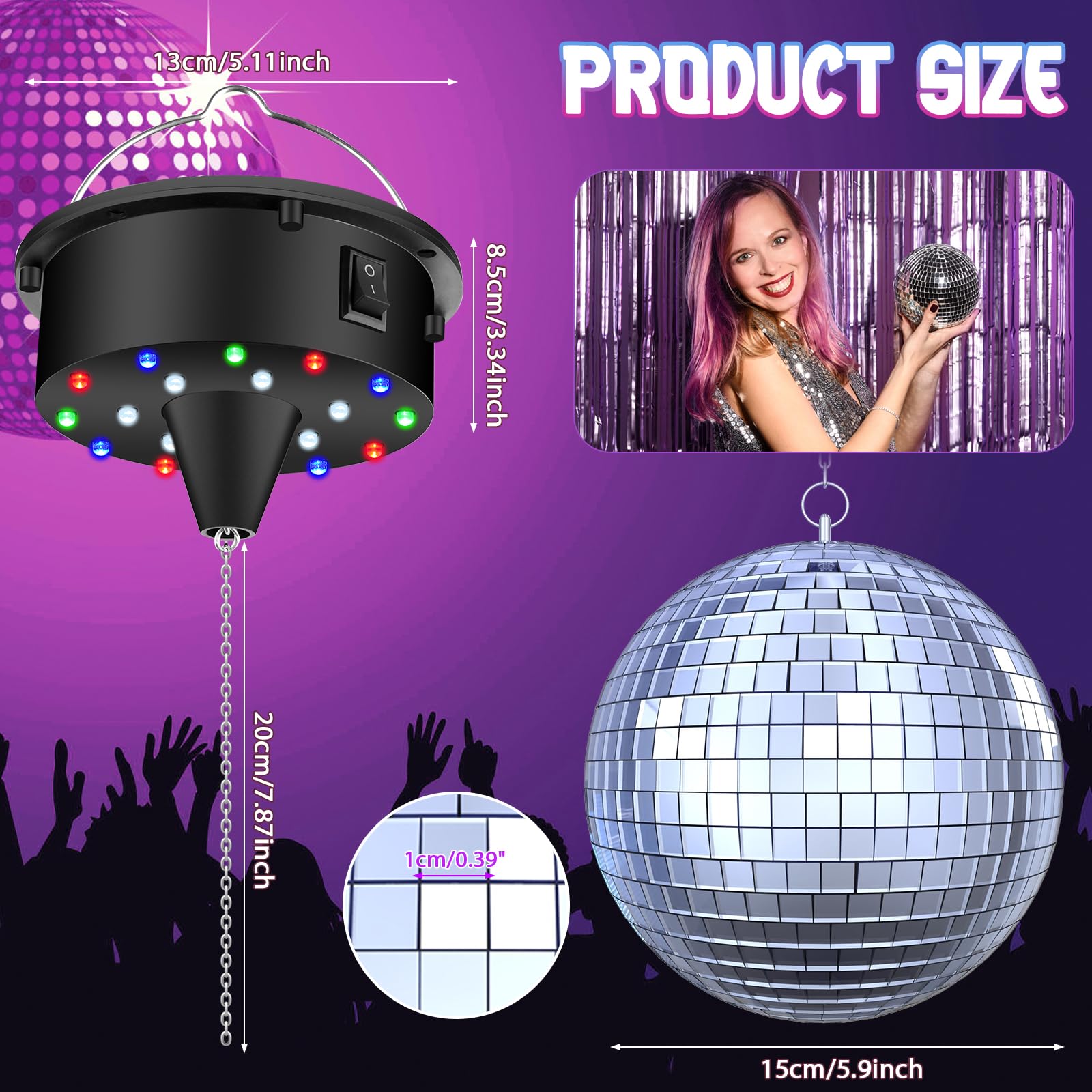 TAZKZZY disco ball motor with remote enables convenient speed and light control.