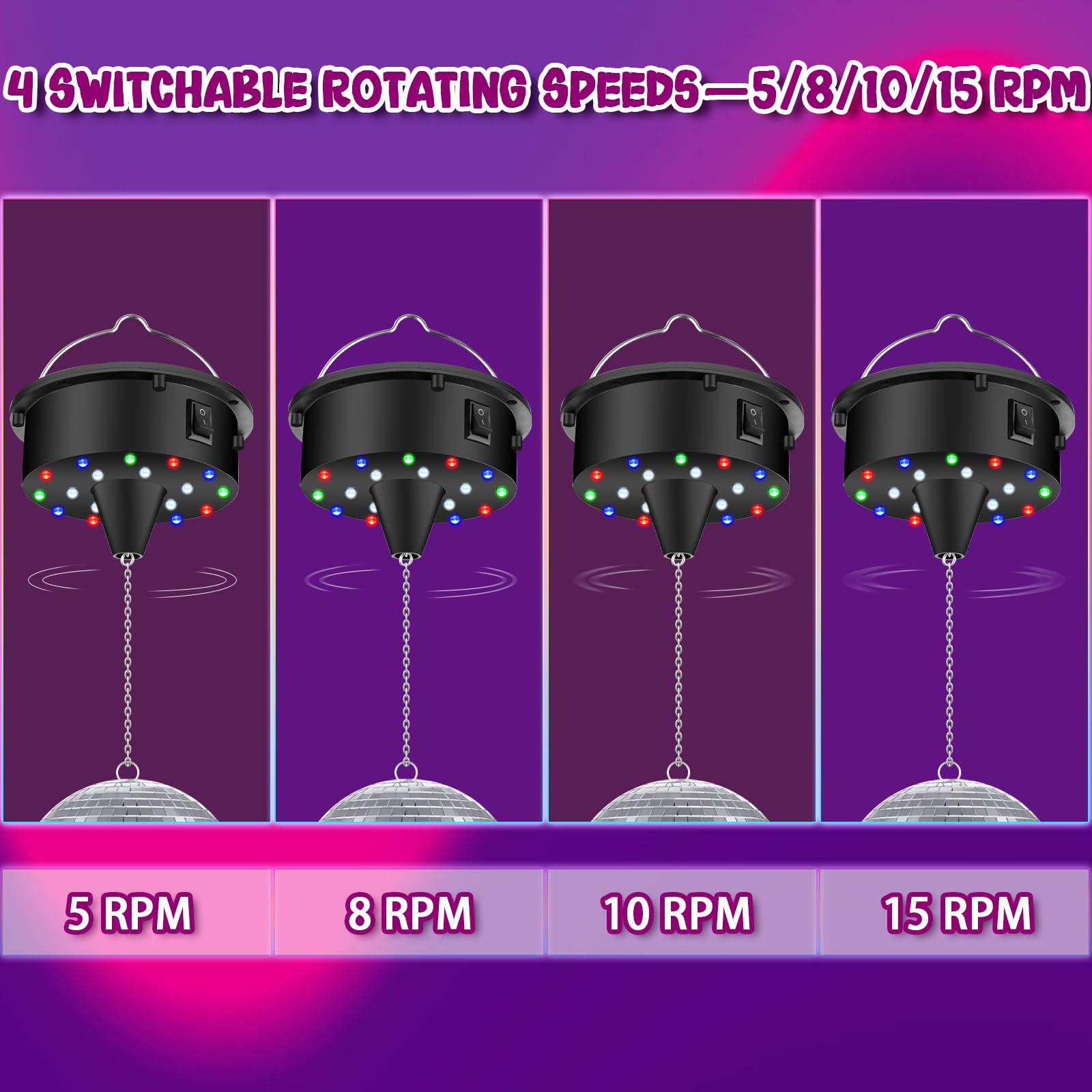 TAZKZZY speed settings allow 5-8-10-15 RPM for different motion vibes.