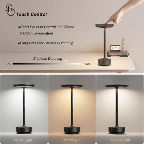 TBBGA cordless table lamps in dining setup for convenient lighting