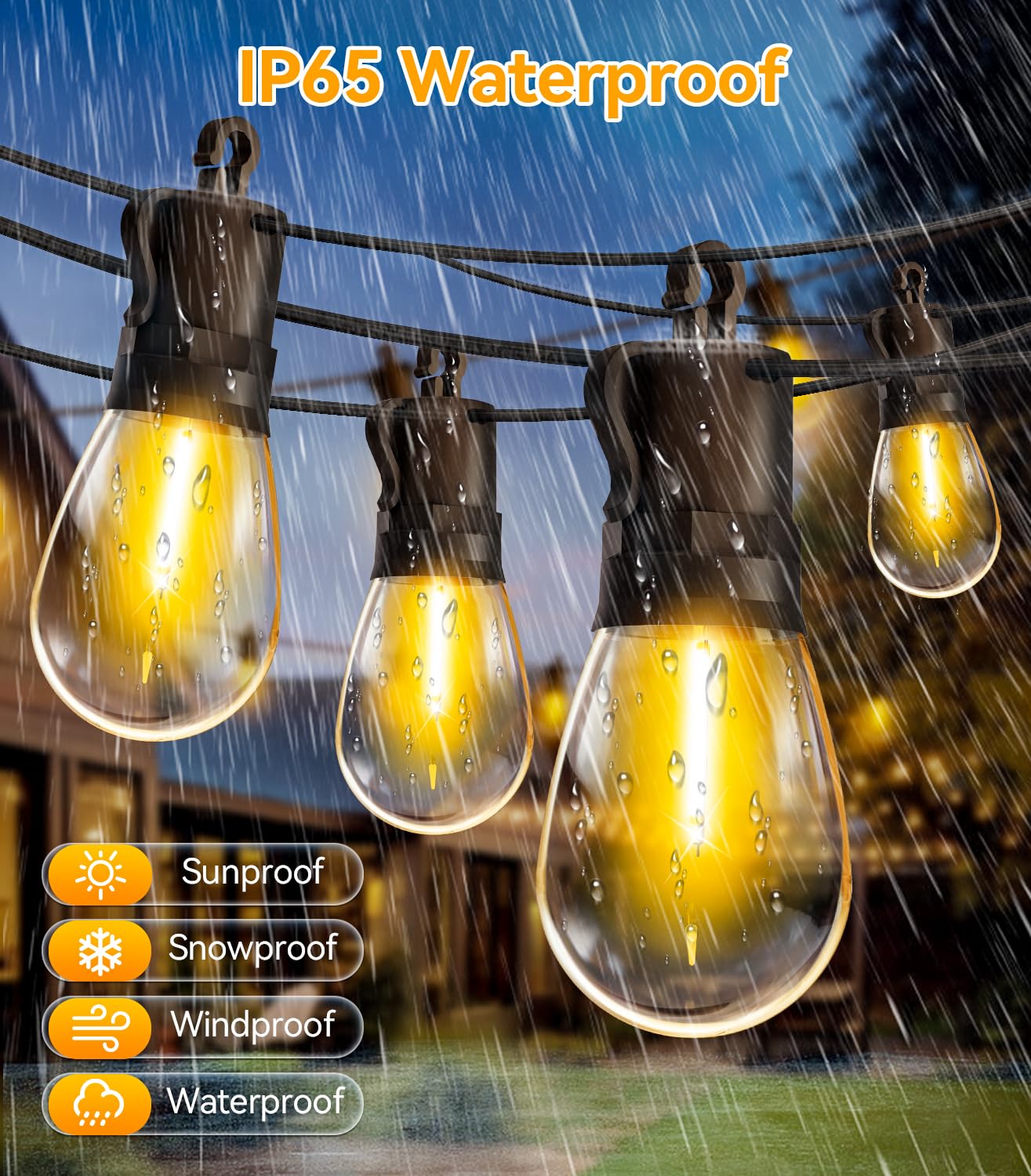 TBOSW courtyard and backyard ambiance lighting enhances privacy and charm