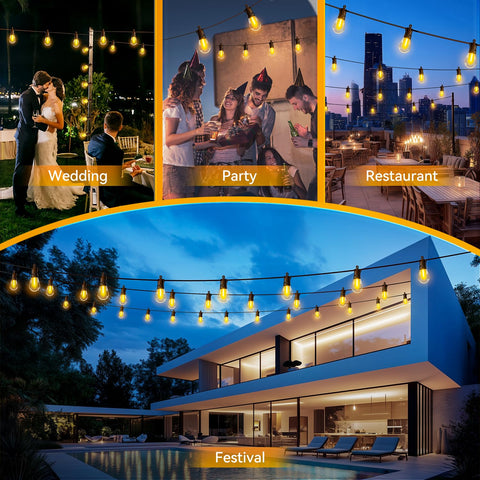 TBOSW wedding and party string lights create romantic outdoor settings