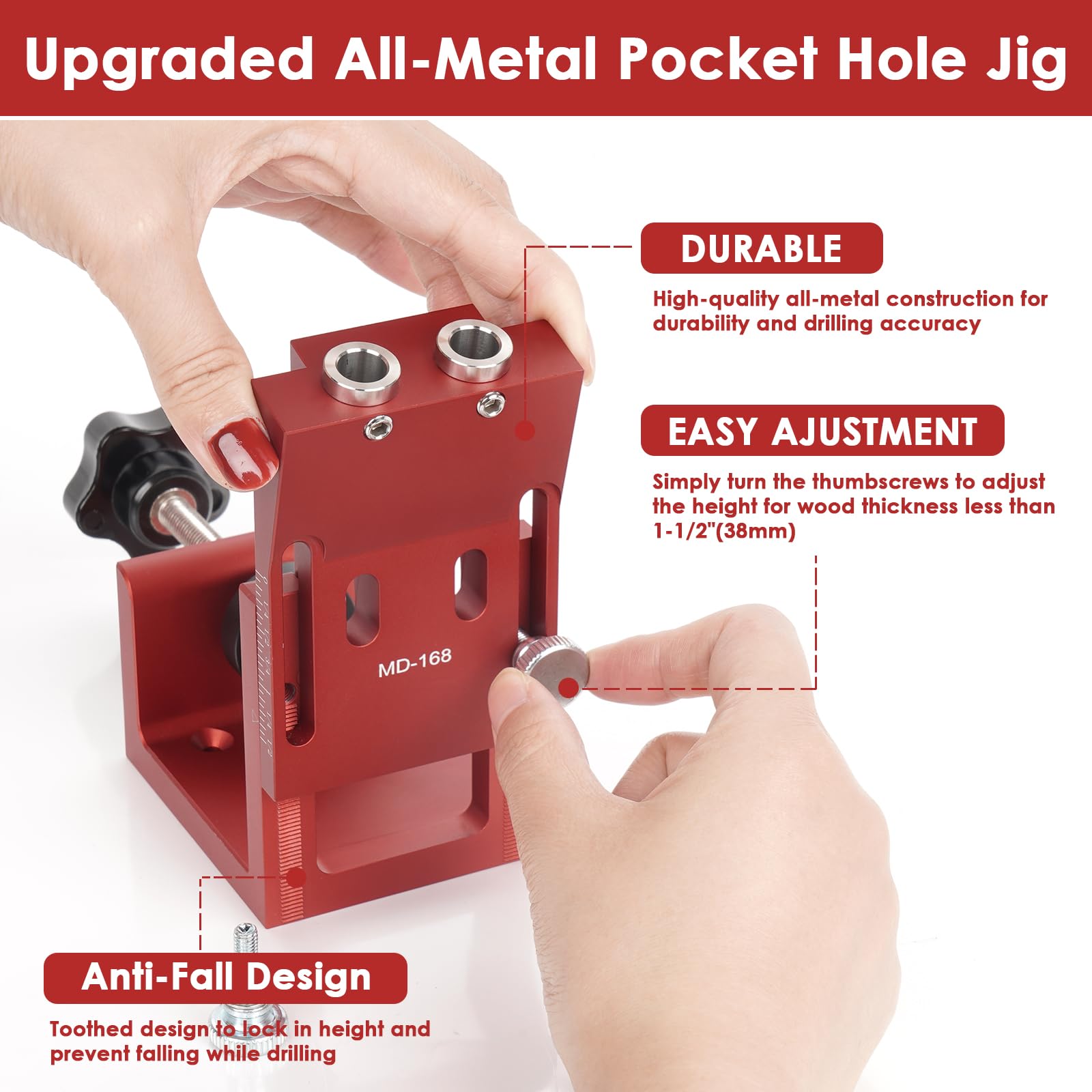 TBVHOMM jig kit's 38-inch step drill bit delivers clean, accurate holes.