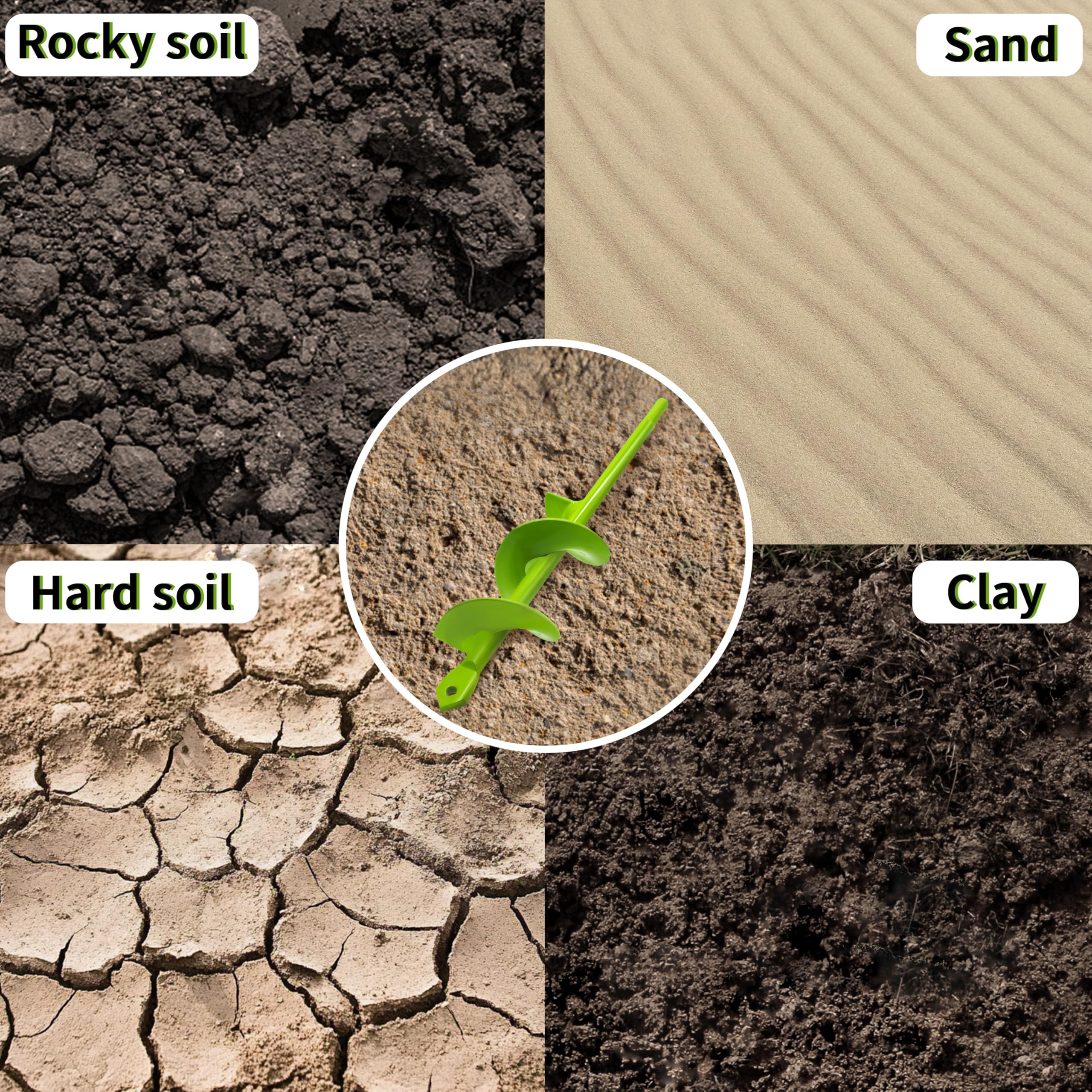 TCBWFY 1.6x9 inch auger bit shown drilling shallow plant holes.