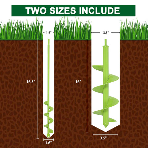 TCBWFY garden auger 1.6x16.5 inch ideal for bulbs and seedlings