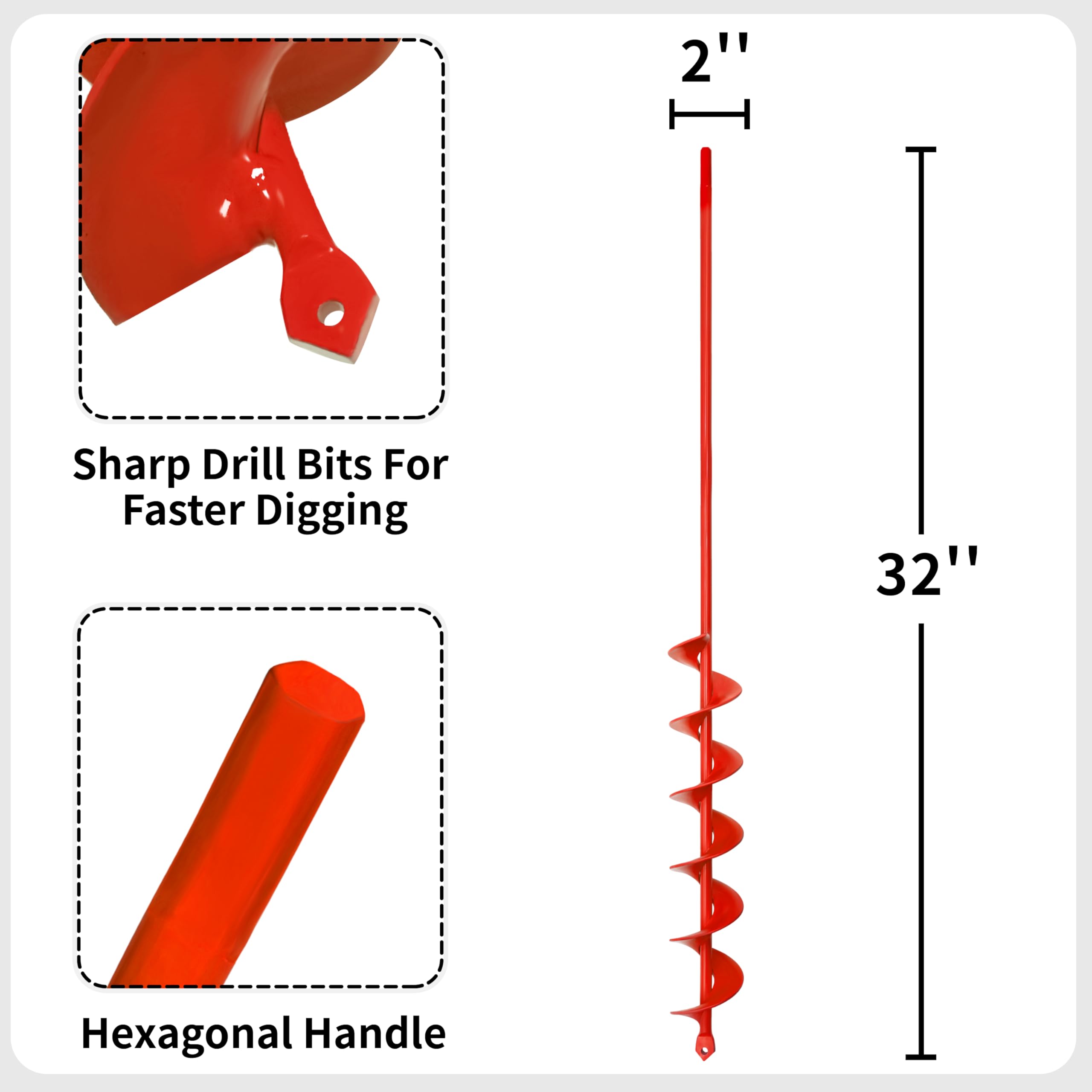 TCBWFY auger drill bit for planting bulbs and bedding plants in garden beds.