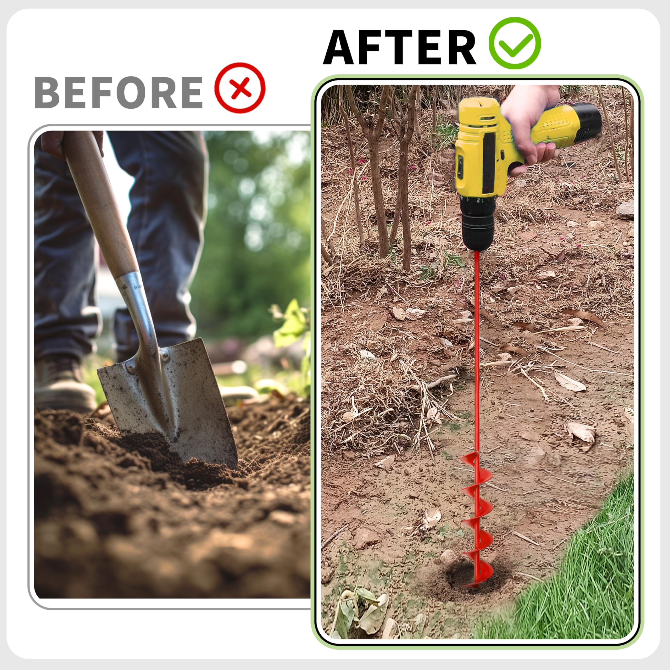 TCBWFY durable steel construction ensures long-lasting garden auger performance.