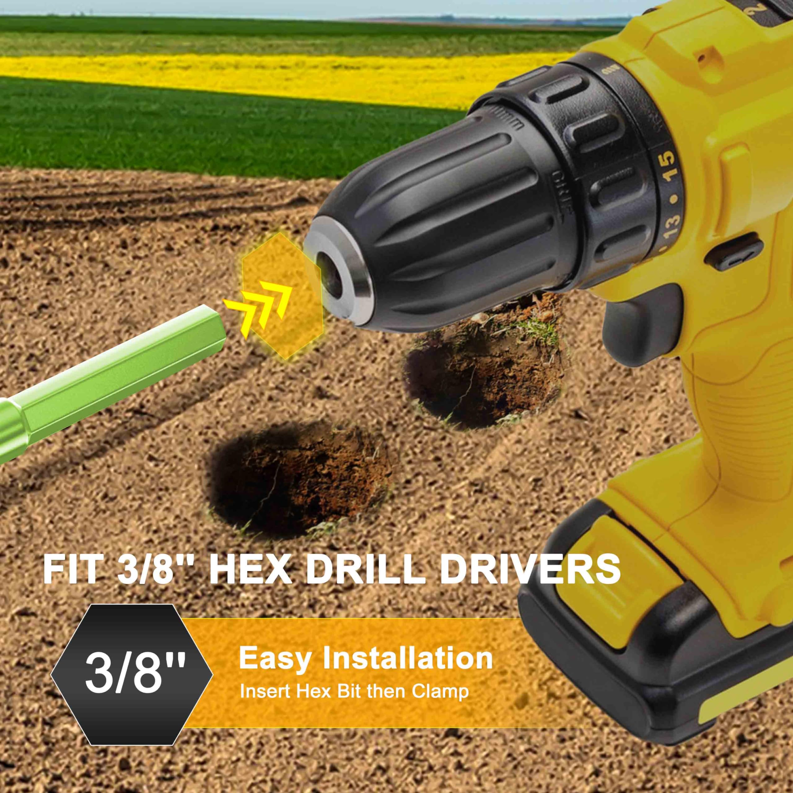 TCBWFY auger with 3/8-inch hex drive fits most drills