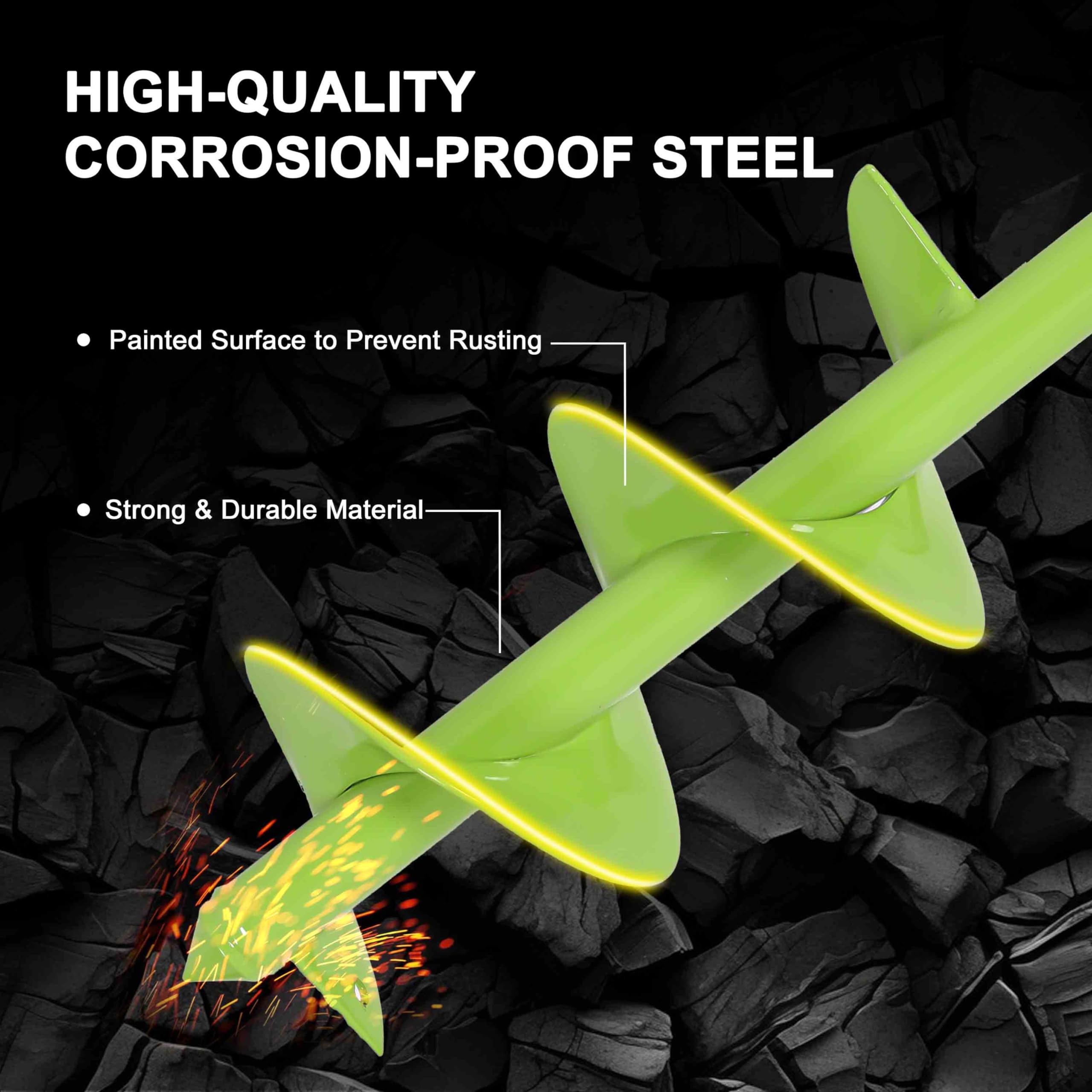 TCBWFY auger features rust-resistant carbon steel for long-lasting use