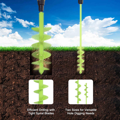 TCBWFY garden auger spiral design lifts soil quickly
