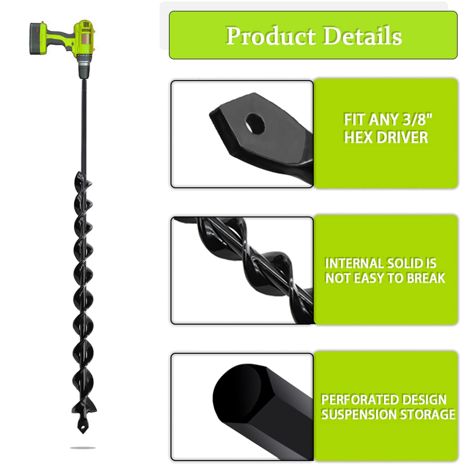 TCBWFY garden auger for planting small trees with minimal bending.