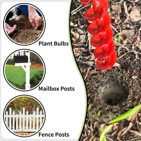 TCBWFY sharp spiral tip creates clean holes for precise planting results.