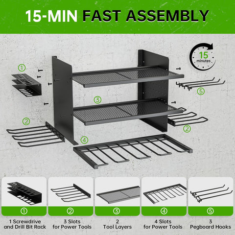 Tccxfot organizer heavy-duty steel supports up to 80 pounds