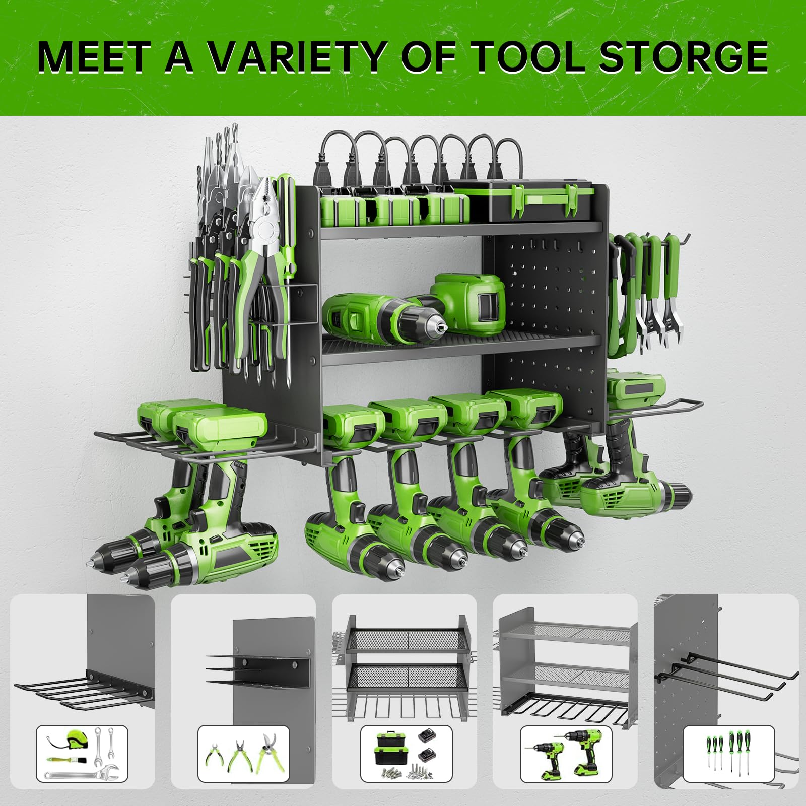 Tccxfot power tool organizer bottom layer suitable for hanging drills