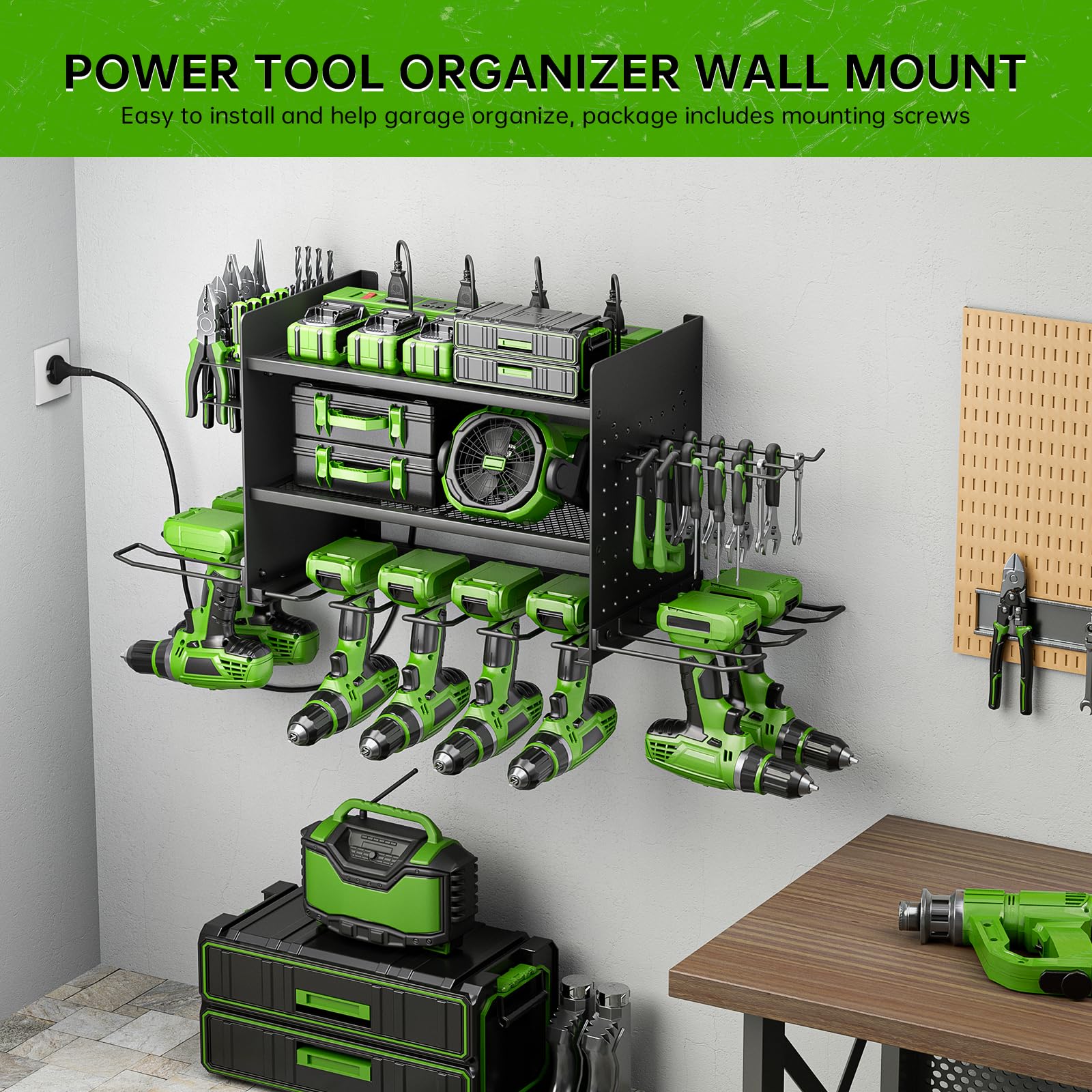 Tccxfot wall-mount organizer with foldable center for simple, quick setup