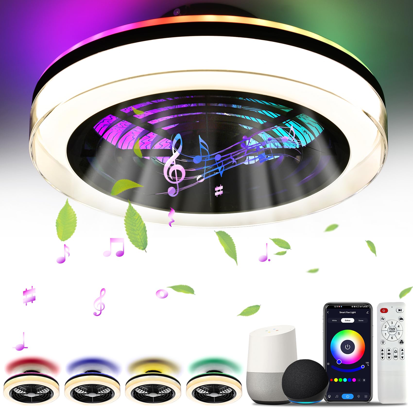 TCFUNDY 18-inch ceiling fan light for compact spaces with fresh airflow