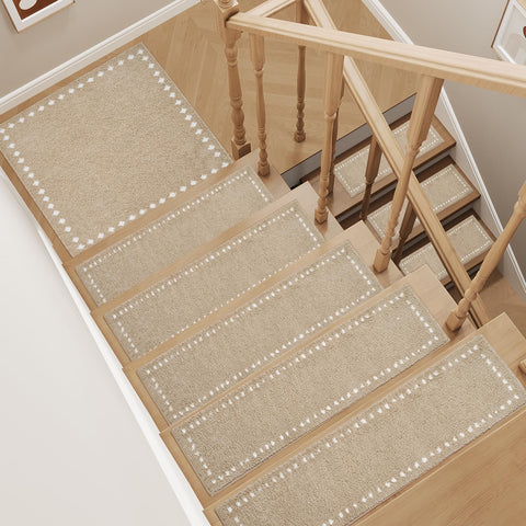 tchdio stair treads vacuum-friendly close-up demonstrates simple upkeep.