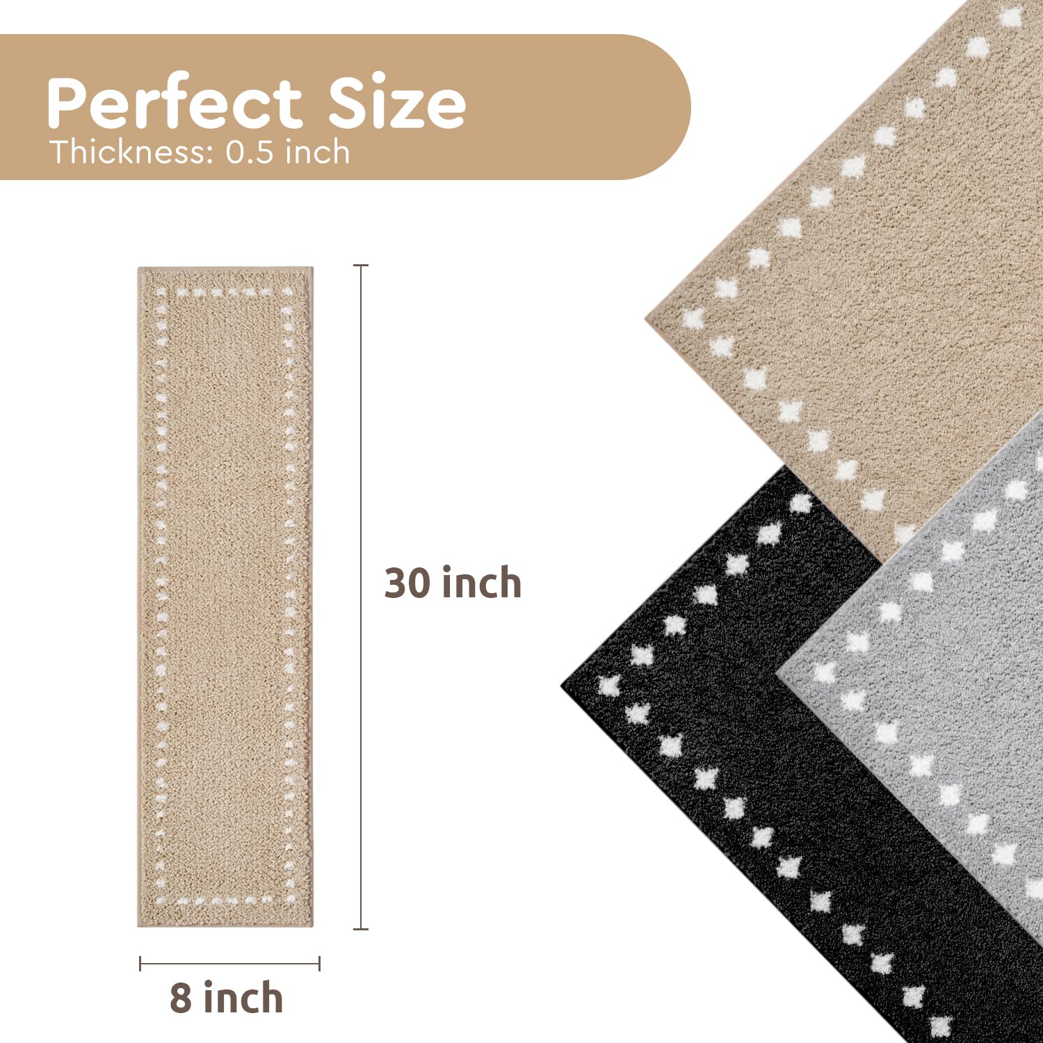 Tchdio stair treads washable care allows repeated use.
