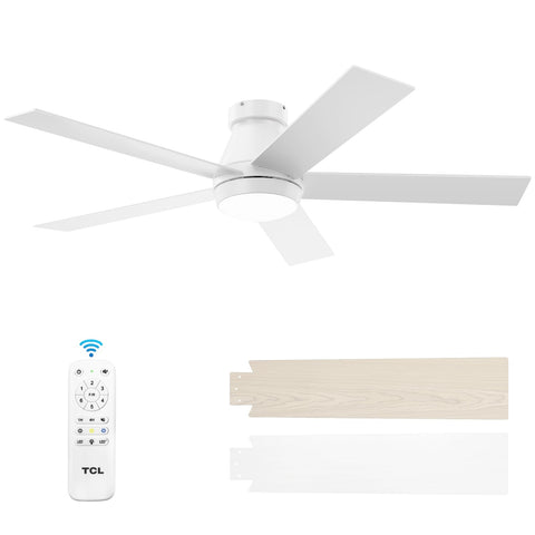 TCL 52-inch ceiling fan with flush mount and integrated light for bedrooms