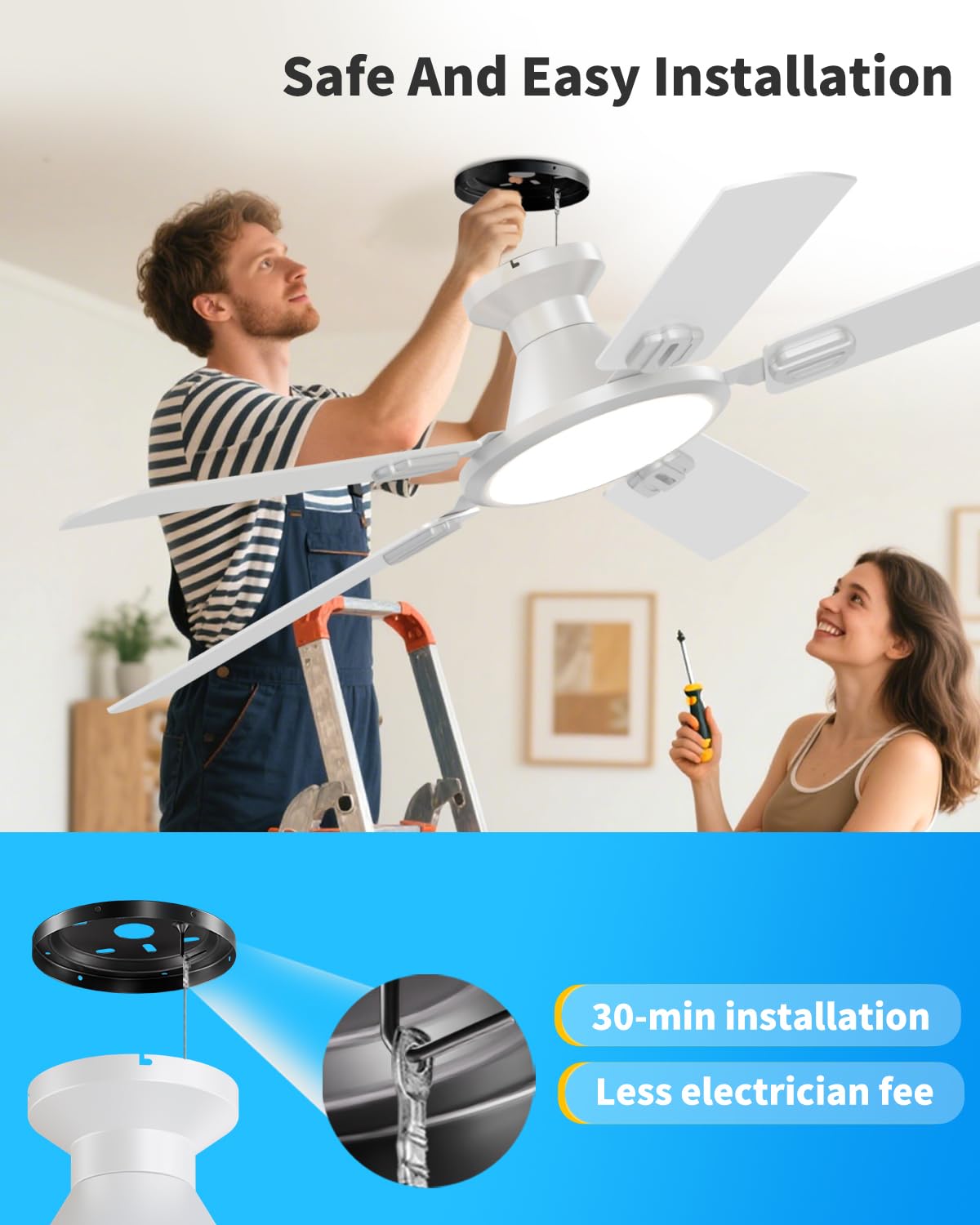TCL 52-inch flush mount hugger design saves ceiling space.