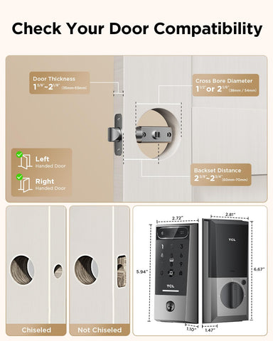 TCL D2 Pro easy installation on standard doors for DIY setup.