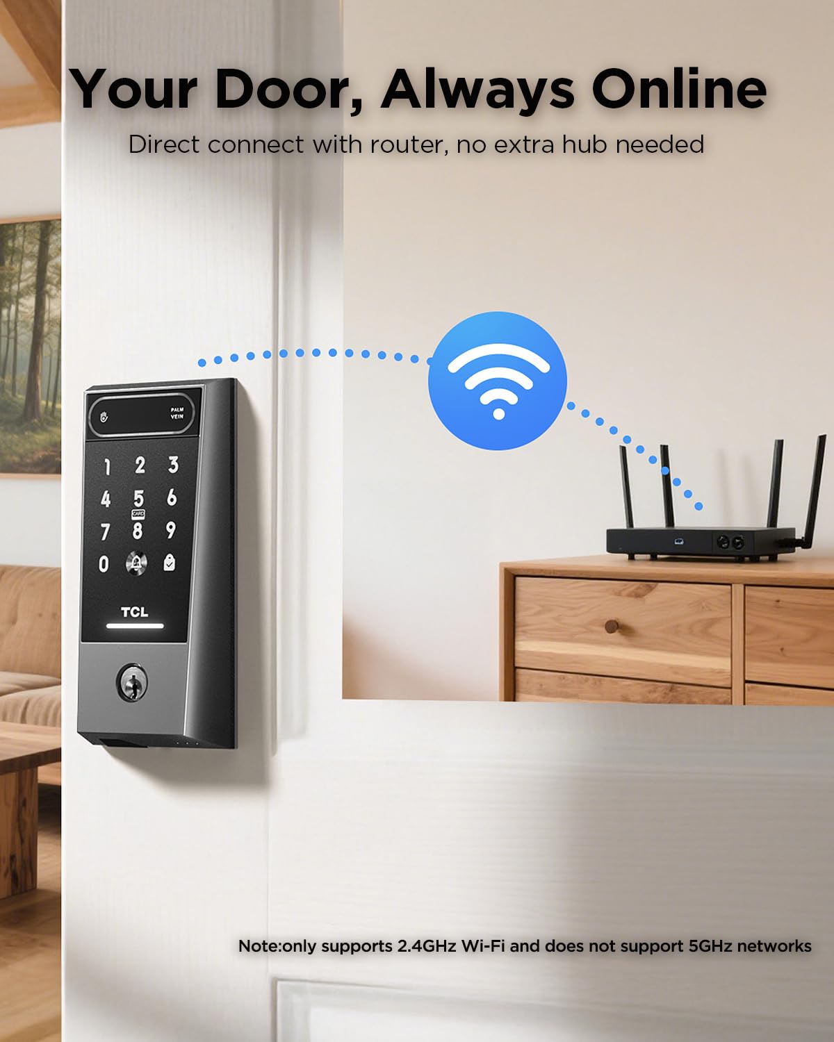 TCL D2 Pro IP55 weather resistance for outdoor front doors.