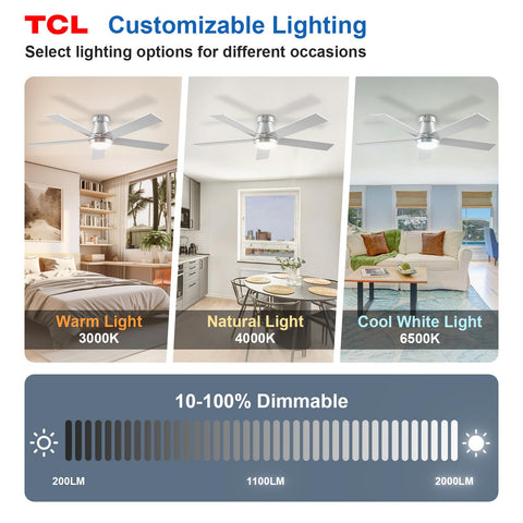 TCL LED light is dimmable with three color temps for any mood.