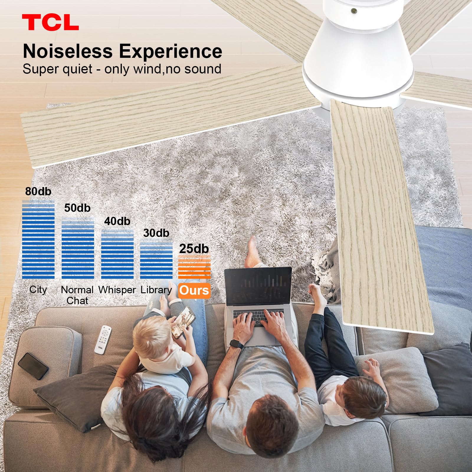 TCL remote control enables independent fan and light operation