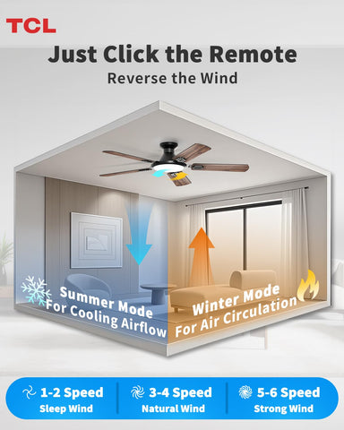 TCL reversible blades walnut and black offer two decor looks